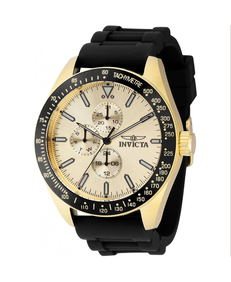 Invicta Men's 38405 Aviator Quartz 3 Hand Gold Dial Watch
