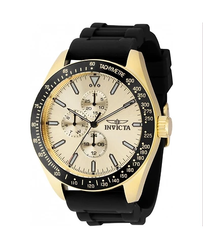 Invicta Men's 38405 Aviator Quartz 3 Hand Gold Dial Watch
