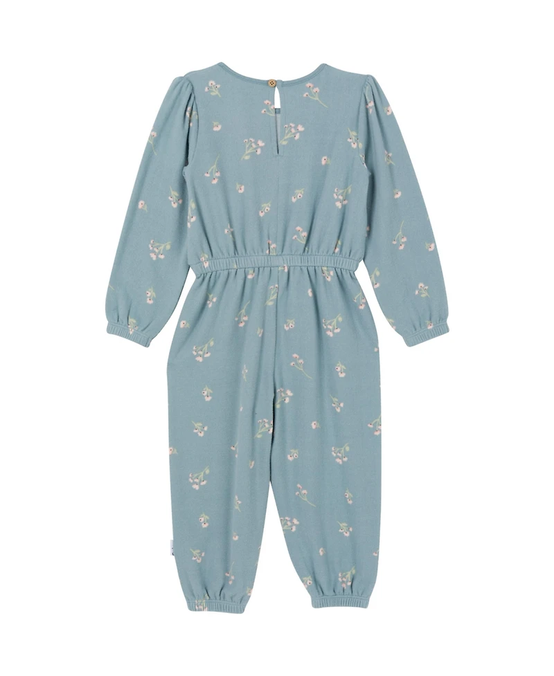 Gerber Baby Girls Soft Hacci Long Sleeve Floral Jumpsuit