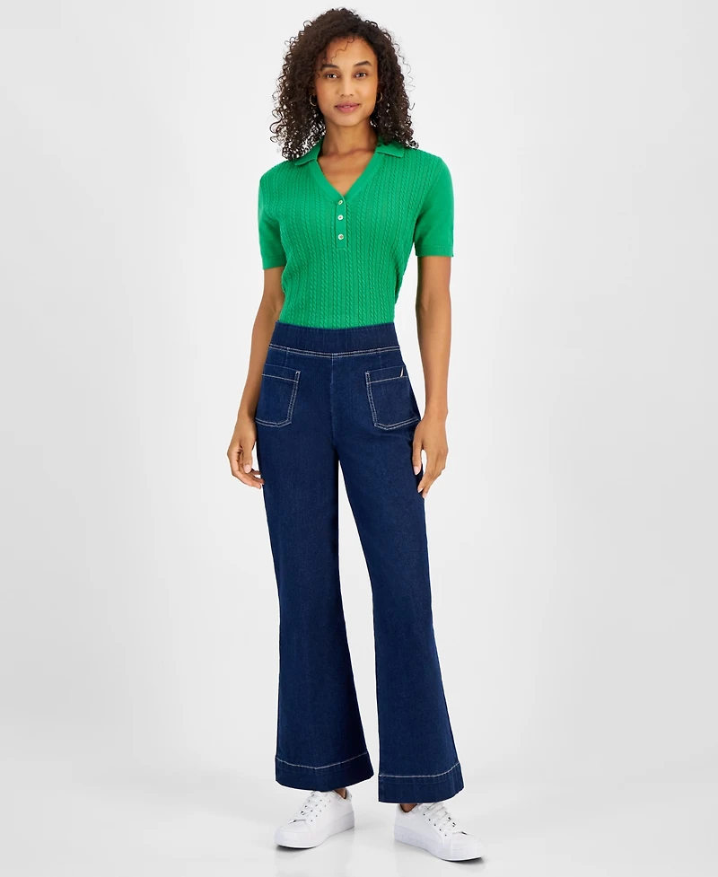 Nautica Jeans Women's High-Rise Pull-On Flare Jeans
