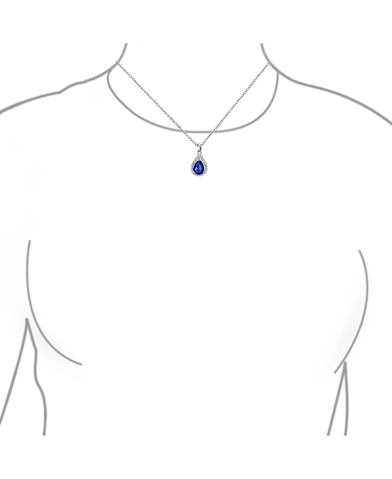 Bling Jewelry Cubic Zirconia Classic Large Cz Teardrop Solitaire Pendant Necklace .925 Sterling Silver