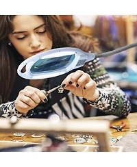 Lightview Pro Led Gooseneck Standing Magnifier Floor Lamp (1.75x) 3 Diopter