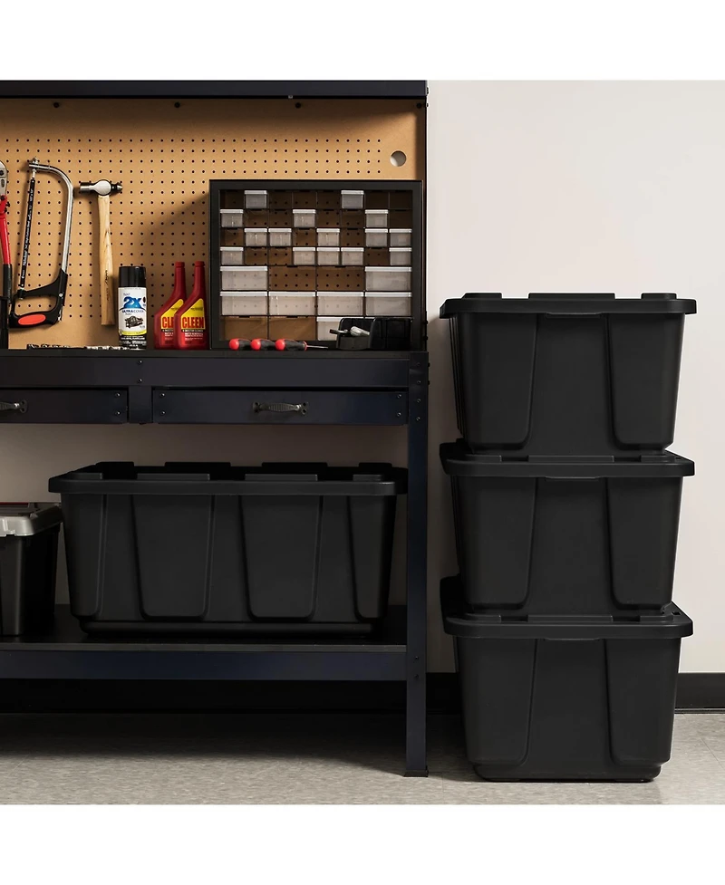 Iris 27Gal/108Qt 4 Pack Large Heavy-Duty Storage Plastic Bin Tote Container with Durable Lid