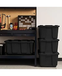 Iris 27Gal/108Qt 4 Pack Large Heavy-Duty Storage Plastic Bin Tote Container with Durable Lid