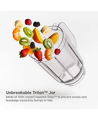 Iris Usa 3-Speed High-Power Professional-grade Countertop & Kitchen Blender - 50 oz Tritan Jar, Titanium-Coated Stainless Steel