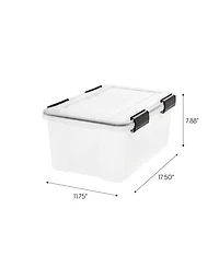 Iris 19qt Weatherpro Airtight Plastic Storage Bin with Lid and Seal and Secure Latching Buckles