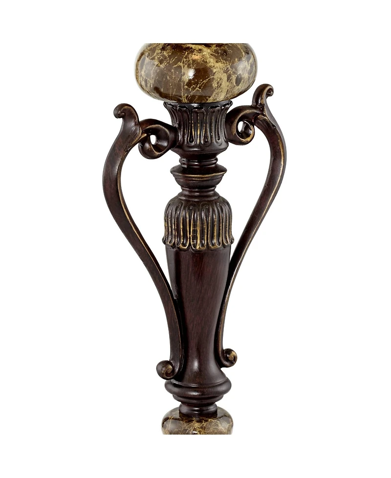 Kathy Ireland Amor Traditional Table Lamp 26" High Bronze Alabaster Champagne Glass Shade for Bedroom Living Room Bedside Nightstand Office Kids