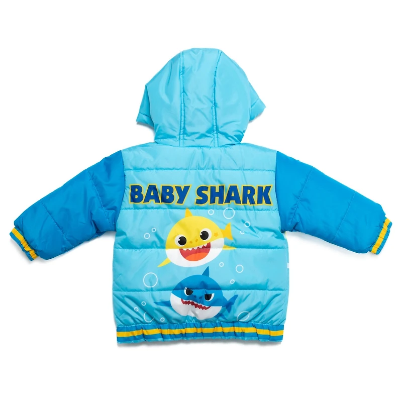 Baby Shark Toddler Boys Pinkfong Zip Up Winter Coat Puffer Jacket