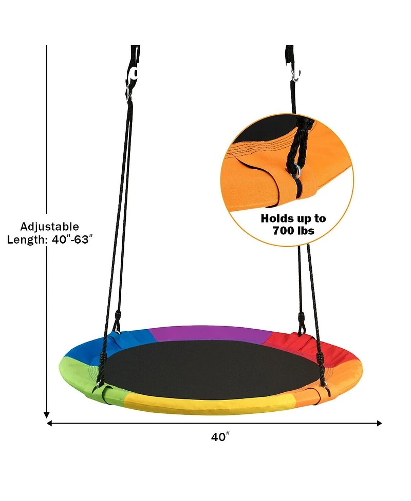 Sugift 40 Inch Flying Saucer Tree Swing Outdoor Play for Kids