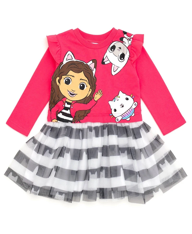 Gabby's Dollhouse Girls Dreamworks Pandy Paws Cakey Cat French Terry Dress