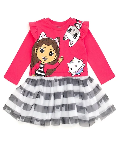 Gabby's Dollhouse Girls Dreamworks Pandy Paws Cakey Cat French Terry Dress