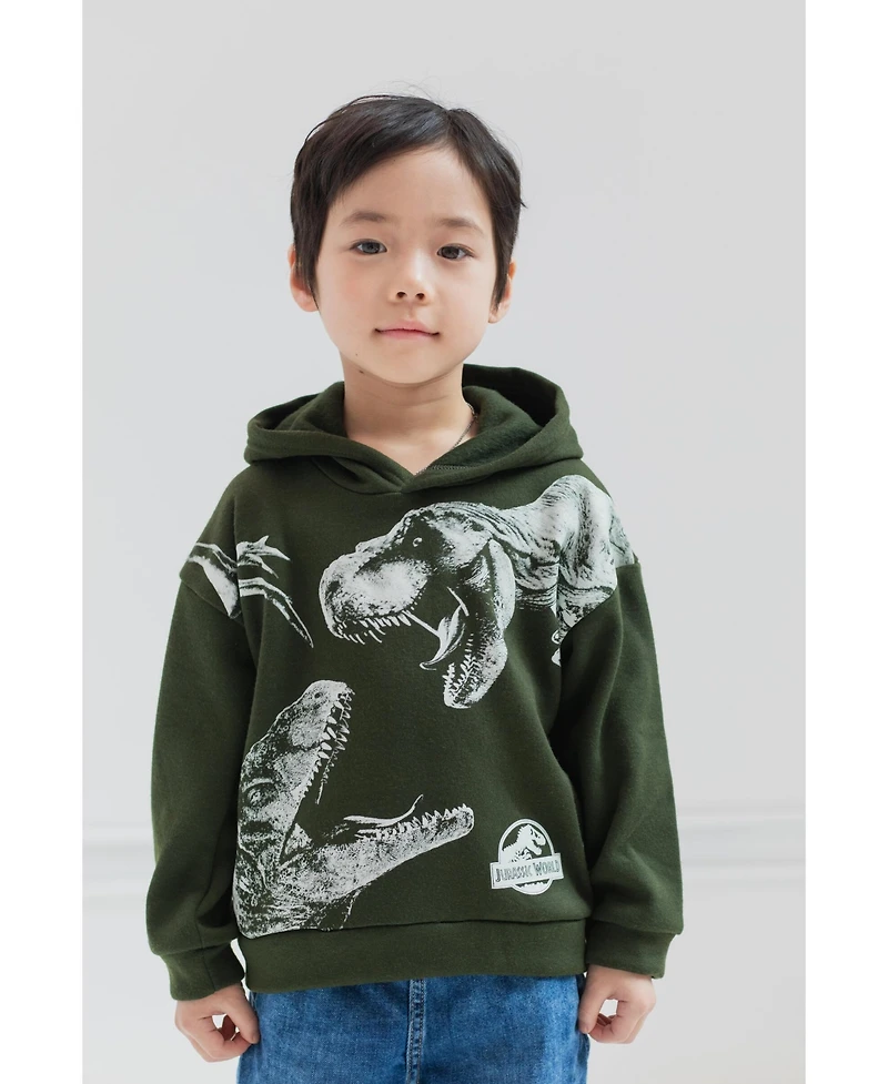 Jurassic World Toddler Boys Dinosaur T-Rex Fleece Pullover Hoodie to