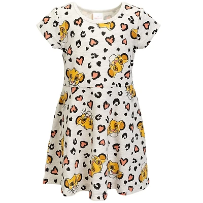 Lion King Girls Disney Lilo & Stitch Simba French Terry Skater Dress to