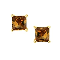 Bling Jewelry 2CT Red Square Cubic Zirconia Princess Cut Aaa Cz Stud Earrings For Women .925 Sterling Silver Simulated Ruby