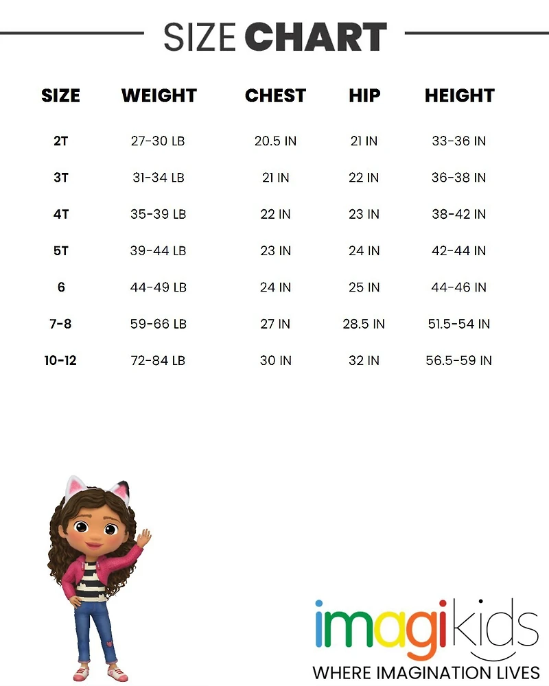 Gabby's Dollhouse Girls Dreamworks Zip Up Hoodie to