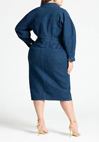 Eloquii Plus Oversized Denim Midi Dress