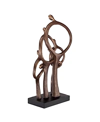Kensington Hill Abstract Family Modern Rustic Standing Sculpture Tall 19 1/4" High Bronze Brown Cast Resin for Living Room Dining Bathroom Bedroom Off