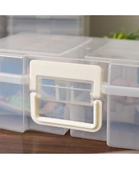 Iris Usa 4" x 6" Photo Storage Craft Keeper, Main Container with 12 Organization Cases for Pictures, Crafts, Scrapbooking, Stationery Storage, Protect