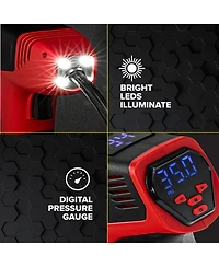Bullseye Pro 150 Psi Cordless Handheld Rechargeable Tire Inflator with Digital Pressure Gauge and Battery Indicator