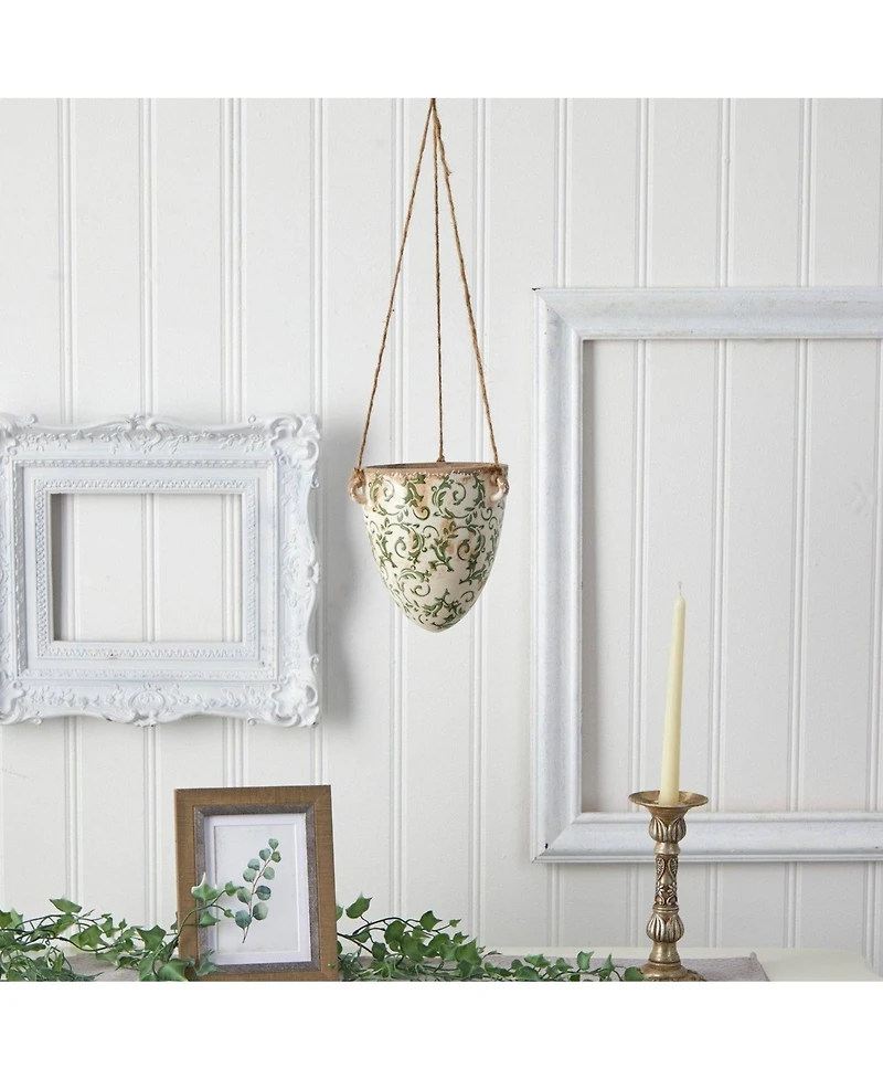 Slickblue 2' Tuscan Hanging Ceramic Scroll Planter