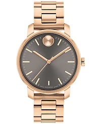 Movado Women's Bold Access Swiss Quartz Ionic Plated Carnation Gold Steel Watch 34mm