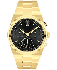 Movado Men's Bold Quest Swiss Quartz Chrono Ionic Plated Light Gold Steel Watch 42mm