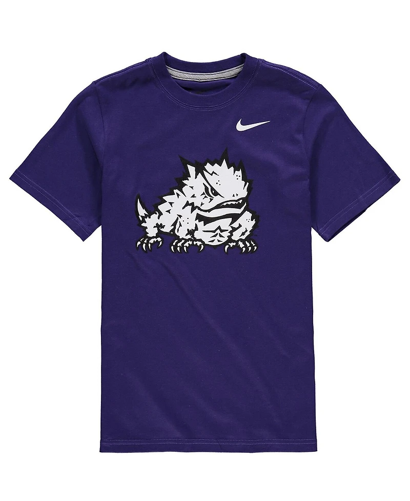 Nike Big Boys and Girls Purple Tcu Horned Frogs Cotton Logo T-Shirt