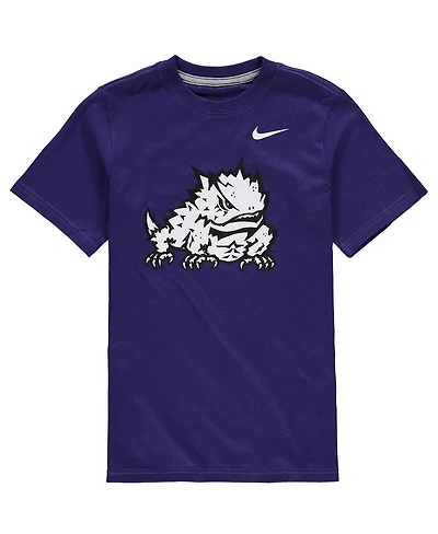 Nike Big Boys and Girls Purple Tcu Horned Frogs Cotton Logo T-Shirt