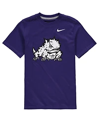 Nike Big Boys and Girls Purple Tcu Horned Frogs Cotton Logo T-Shirt