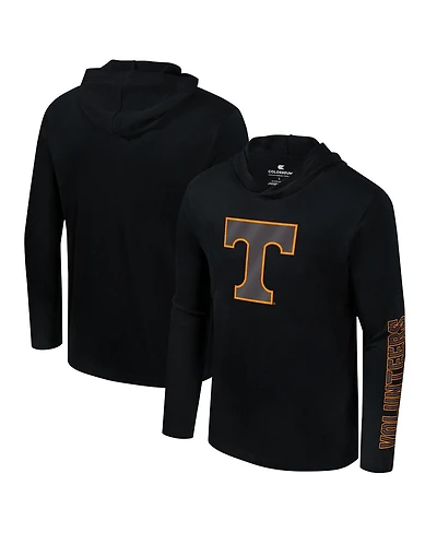 Colosseum Men's Black Oklahoma State Cowboys Color Pop Active Blend 2-Hit Long Sleeve Hooded T-Shirt