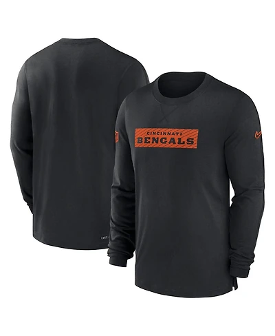Nike Men's Black Cincinnati Bengals Sideline Player Performance Long Sleeve T-Shirt
