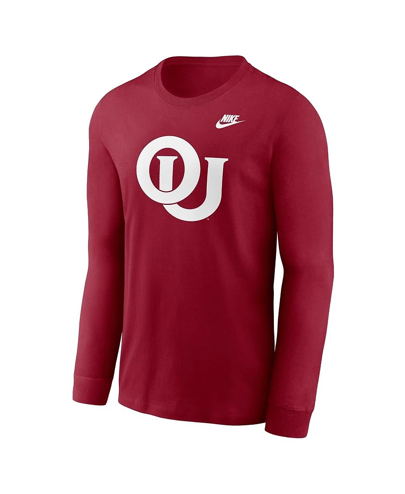 Nike Men's Crimson Oklahoma Sooners Legacy Primary Logo Long Sleeve T-Shirt