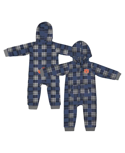 Colosseum Baby Boys and Girls Navy Auburn Tigers Full-Zip Plaid Hoodie Long Sleeve Jumper