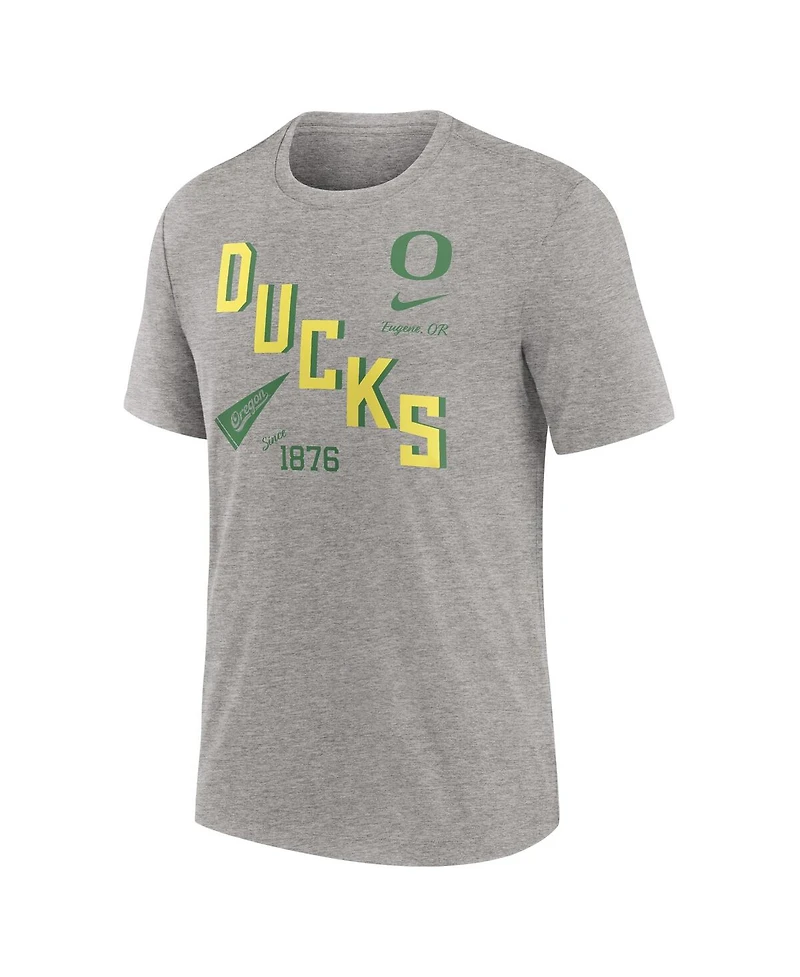 Nike Men's Heather Gray Oregon Ducks Blitz Roll Call Tri-Blend T-Shirt