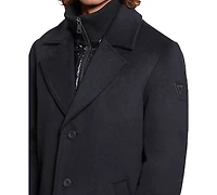 Guess Men's Wool Blend Coat with Removable Quilted Bib
