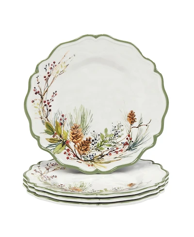 Certified International Winters Forest Salad Plates, Set of 4