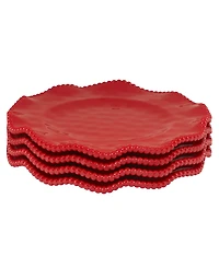 Certified International Perlette Red Salad Plates, Set of 4