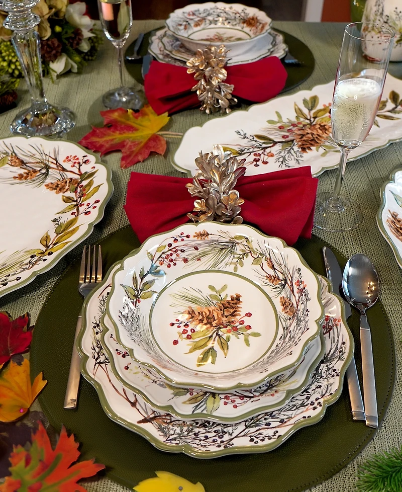Certified International Winters Forest Dinner Plates, Set of 4