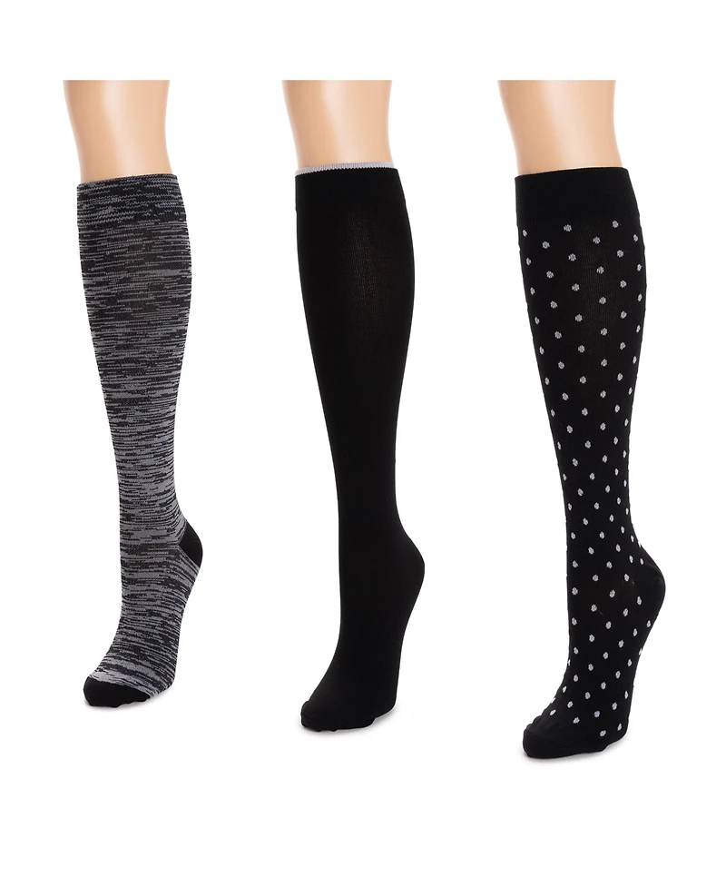 Muk Luks Women's 3 Pair Pack Compression Socks