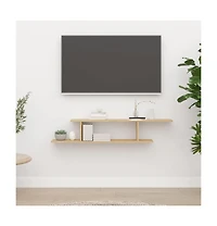 vidaXL Wall-Mounted Tv Shelf Sonoma Oak 49.2"x7.1"x9.1" Engineered Wood