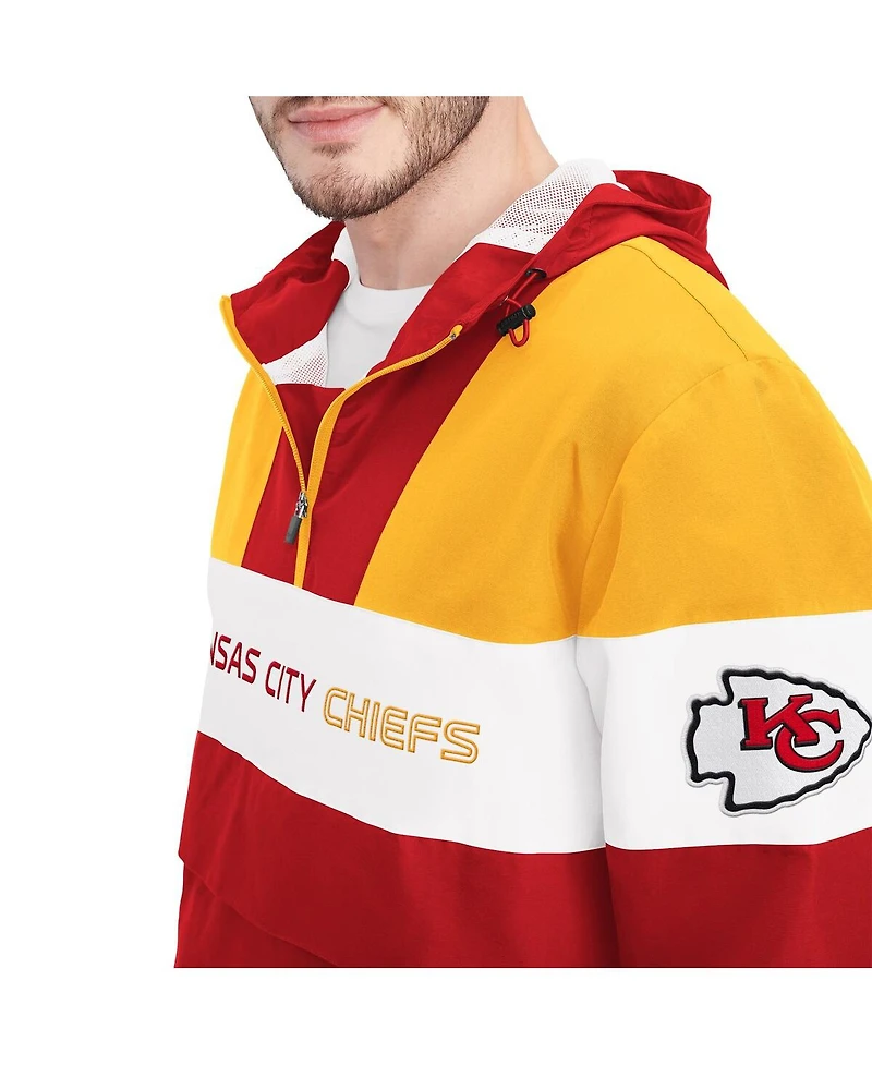 Tommy Hilfiger Men's Red/Gold Kansas City Chiefs Enzo Half-Zip Hoodie Jacket