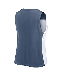 Fanatics Women's Navy/White Notre Dame Fighting Irish Colorblock High Neck Tank Top