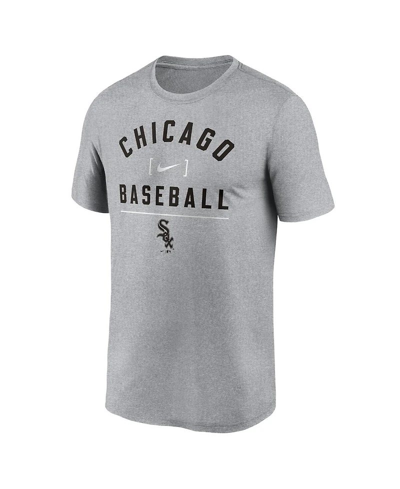 Nike Men's Heather Charcoal Chicago White Sox Arch Baseball Stack Performance T-Shirt