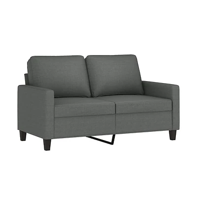 vidaXL 2-Seater Sofa Dark Gray 47.2" Fabric