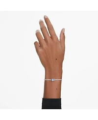Swarovski Matrix Tennis Mixed Cuts, Green, Rhodium Plated Bracelet