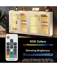Tribesigns Buffet Cabinet with Acrylic Doors and Led Light for Living Room, Kitchen