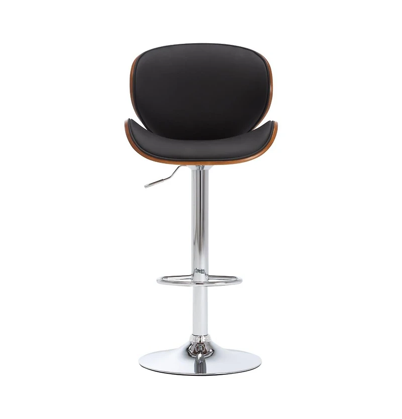 Bar Stool Black Faux Leather