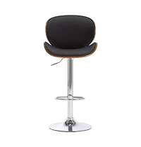 Bar Stool Black Faux Leather