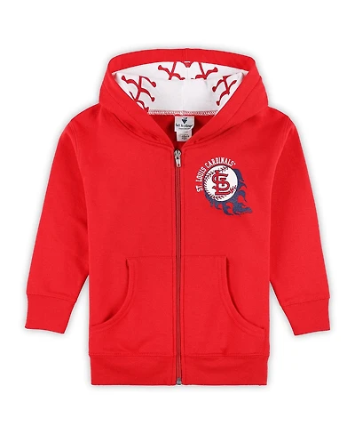 Soft as a Grape Toddler Red St. Louis Cardinals Baseball Full-Zip Hoodie Jacket