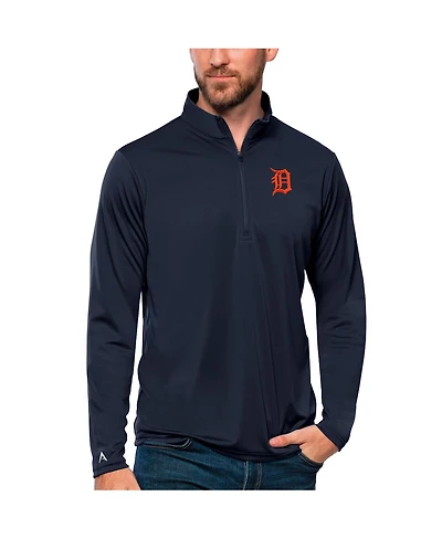 Antigua Men's Navy Detroit Tigers Tribute Quarter-Zip Pullover Top